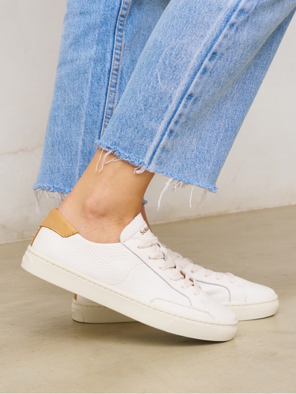 Soludos Ibiza Classic Lace-Up sneakers in white leather